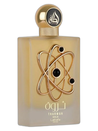 Lattafa Perfumes Tharwah Gold perfume bottle
