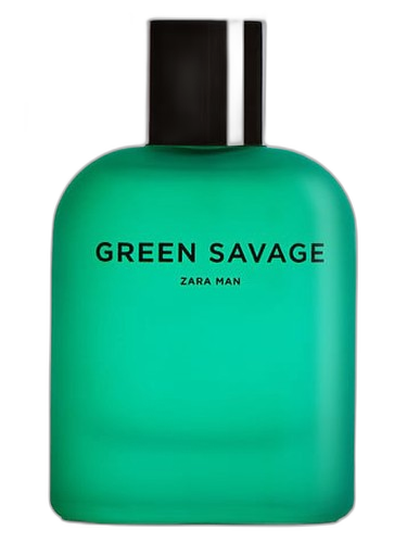 Zara Green Savage perfume bottle